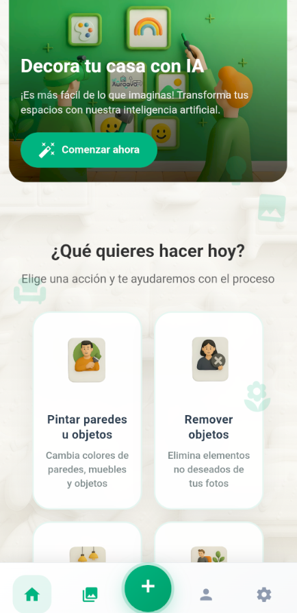 Pantalla principal de la app
